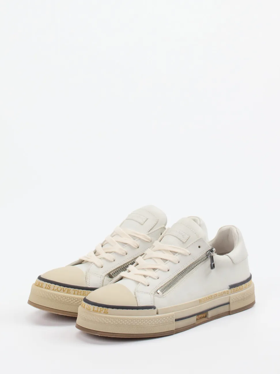 Rebecca White – Sneaker aus Lammleder cremeweiß