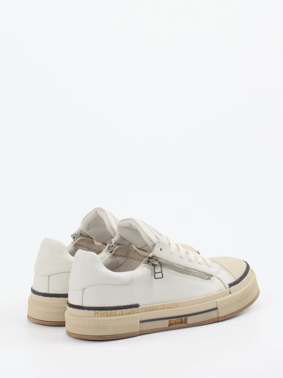 Rebecca White – Sneaker aus Lammleder cremeweiß