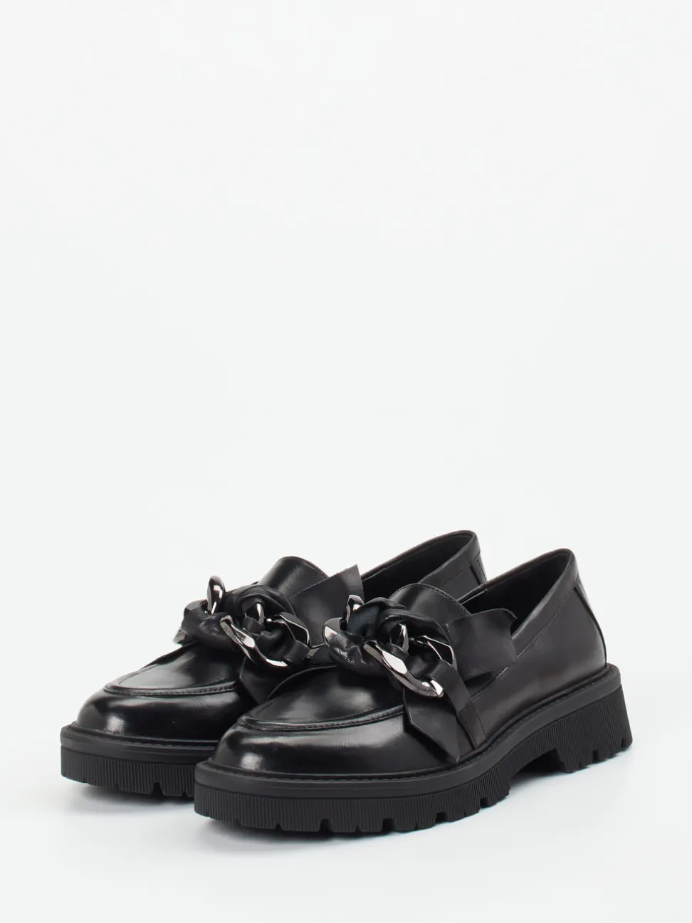 Regarde Le Ciel – Chunky-Loafer aus Lammleder Schwarz