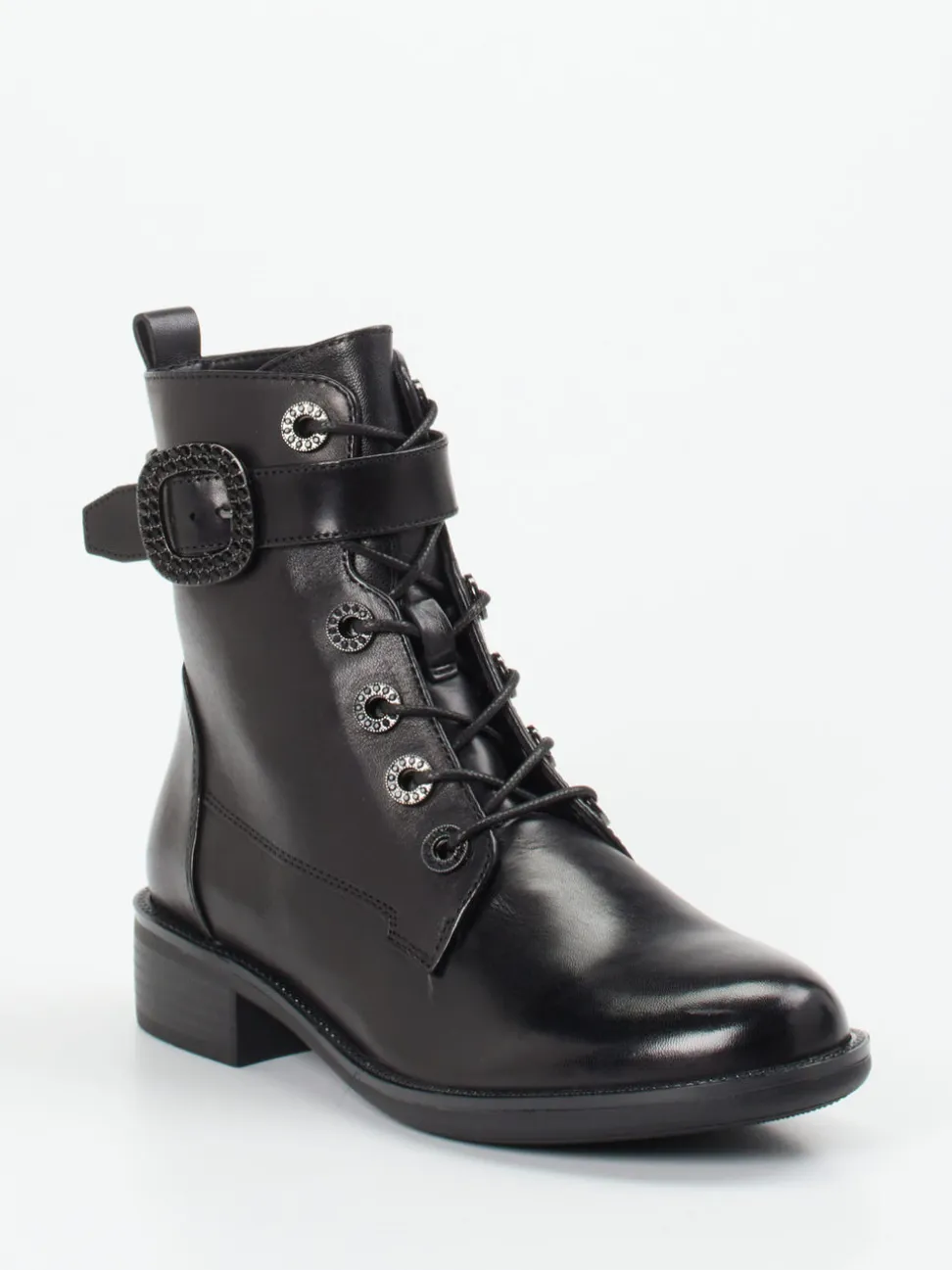 Regarde Le Ciel – Schnürboots aus Lammleder Schwarz