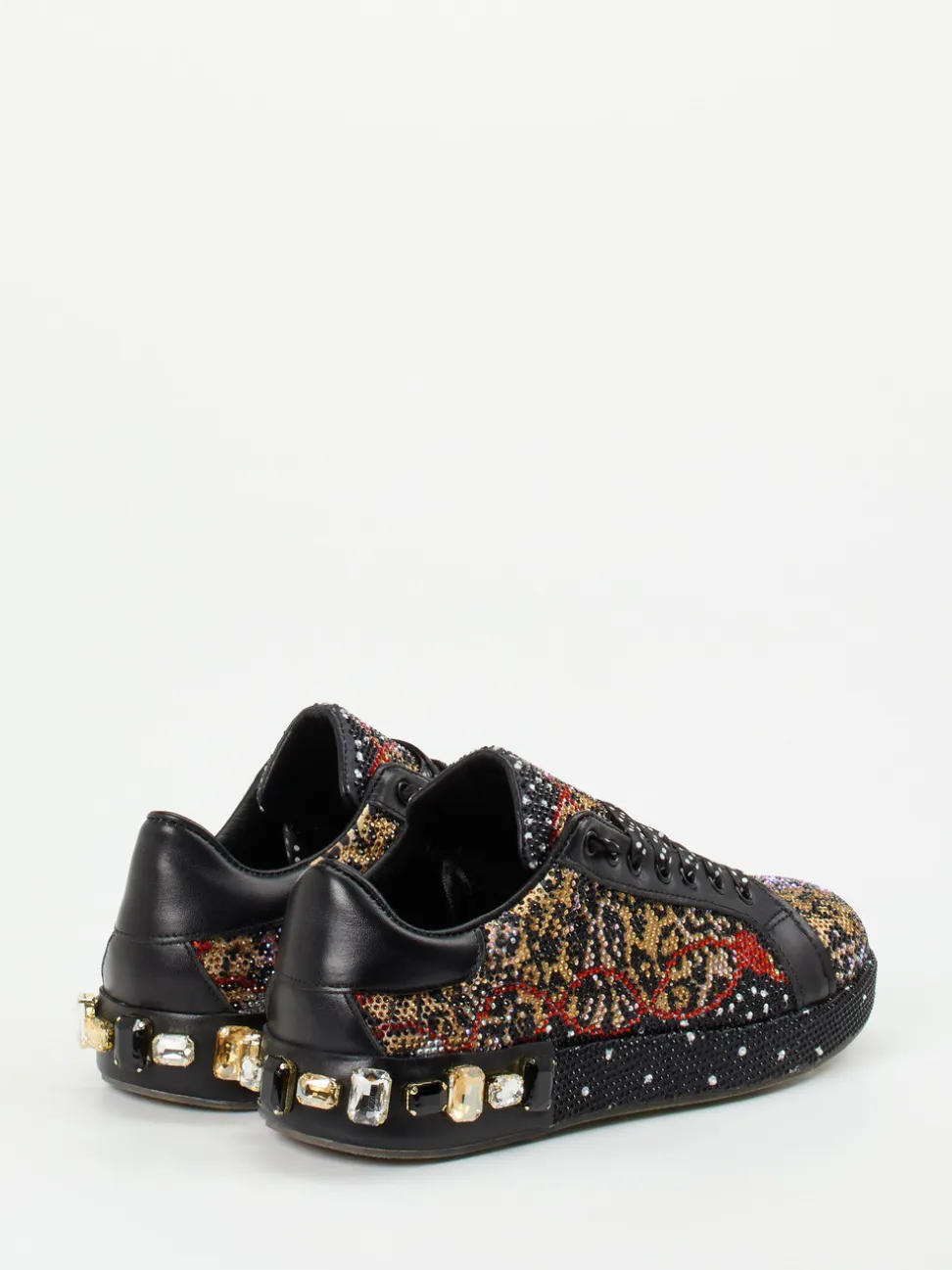 Rise – Sneaker aus Metallicleder mit Animalprint