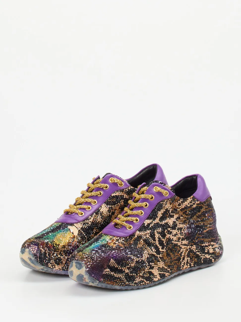 Rise – Sneaker aus Metallic mit Pailletten Violett