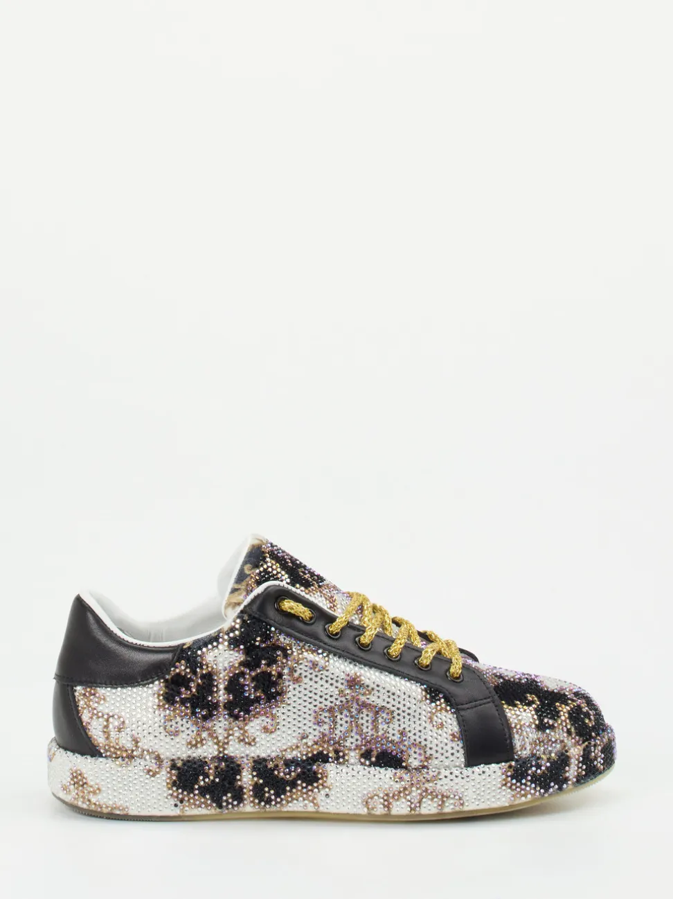 Rise – Sneaker aus Metallicleder mit Strassbesatz