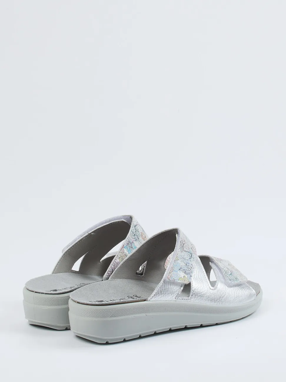 Rohde – Komfort-Pantolette aus Metallicleder silber