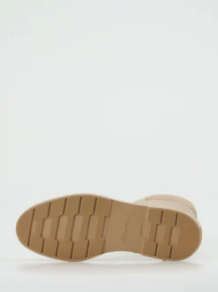 Santoni – Schnürstiefelette aus Veloursleder beige