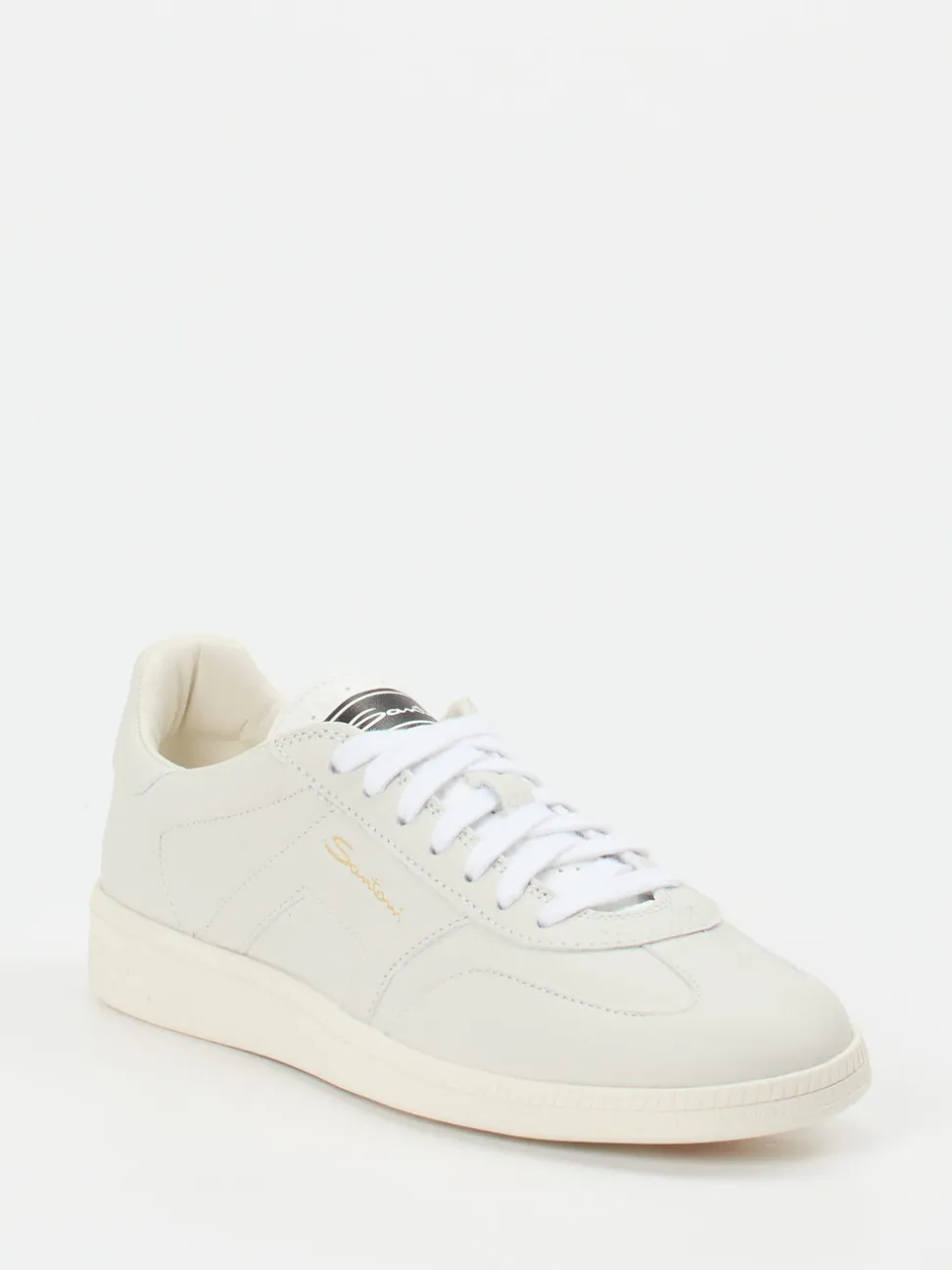 Santoni – Sneaker aus Elchleder in Off-White