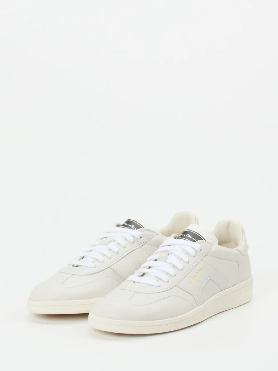 Santoni – Sneaker aus Elchleder in Off-White