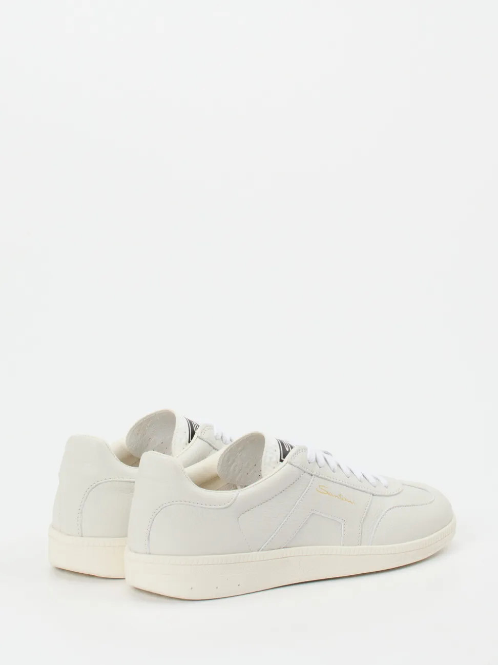 Santoni – Sneaker aus Elchleder in Off-White