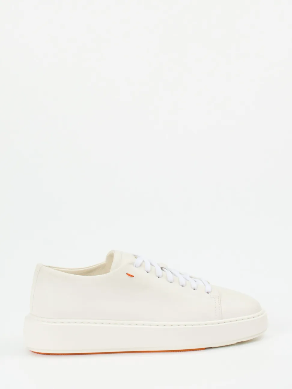 Santoni – Sneaker aus Lammleder in Cremeweiß