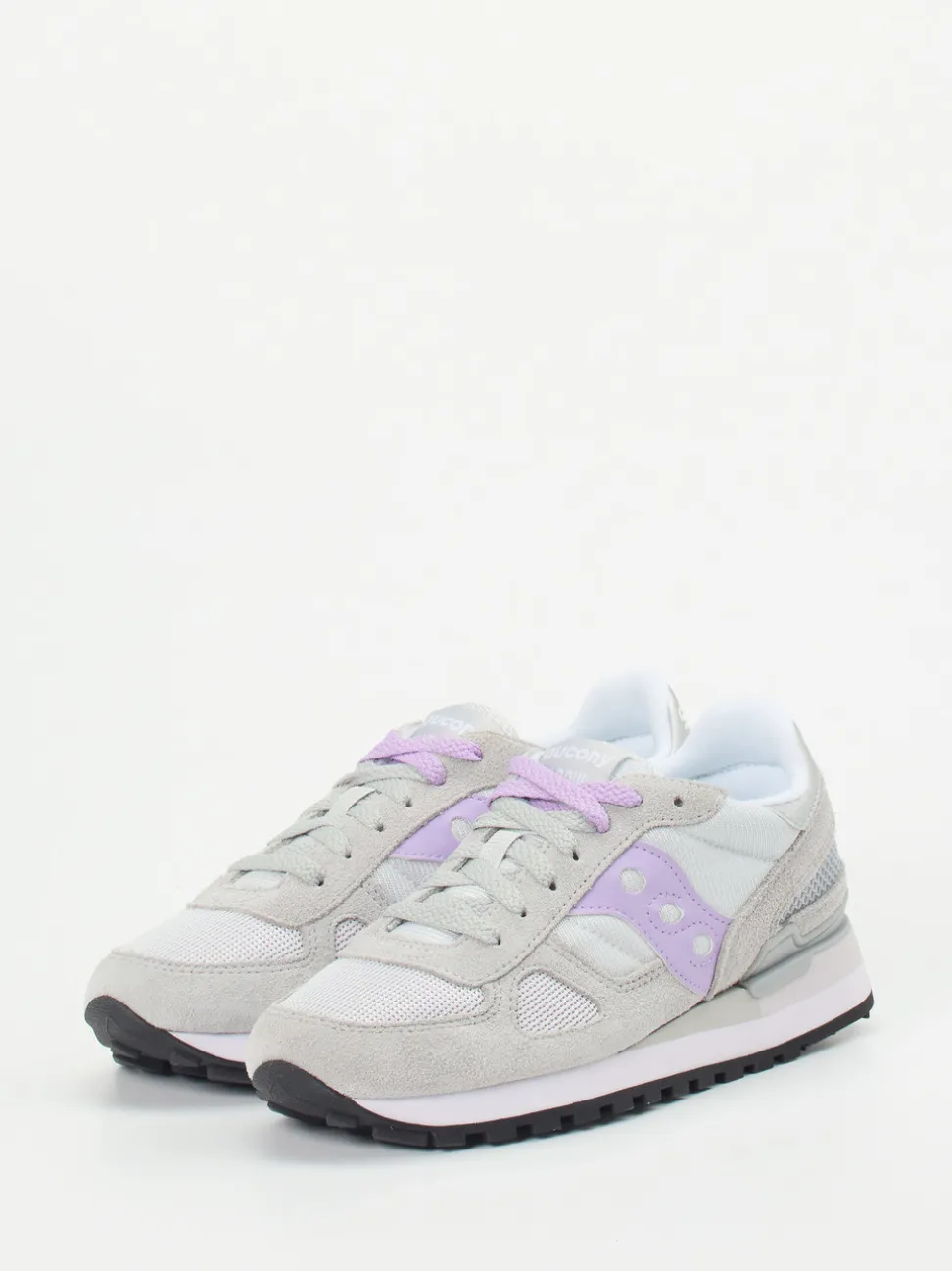 Saucony – Retro-Sneaker aus Textil und Veloursleder hellgrau