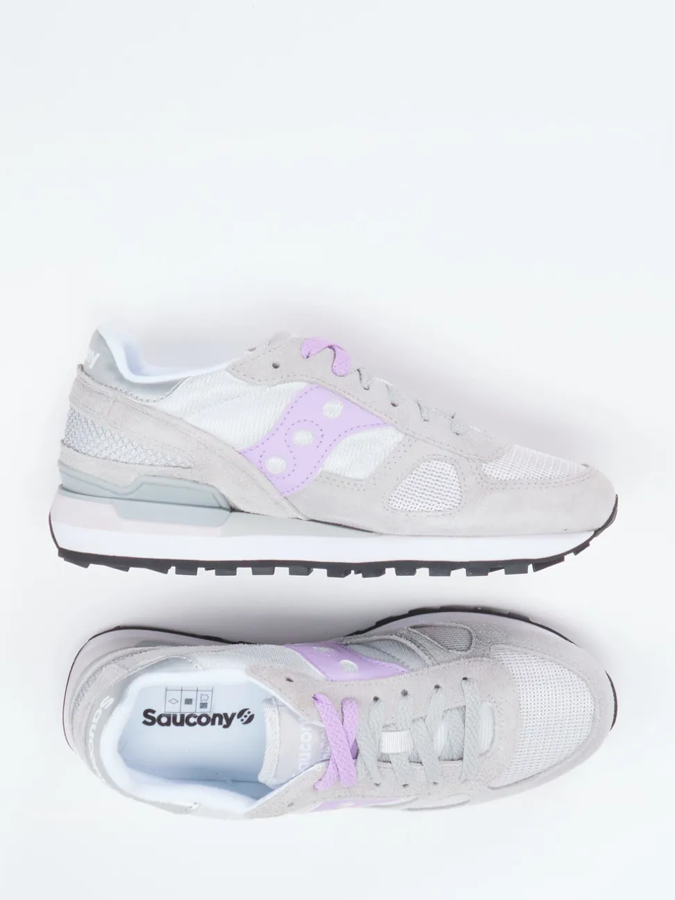 Saucony – Retro-Sneaker aus Textil und Veloursleder hellgrau