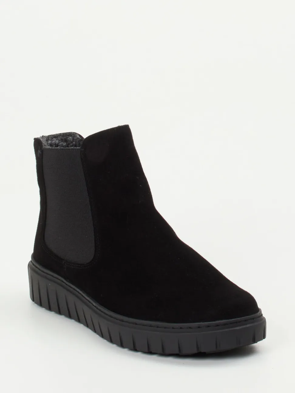 Semler – Chelsea-Stiefelette aus Veloursleder Schwarz