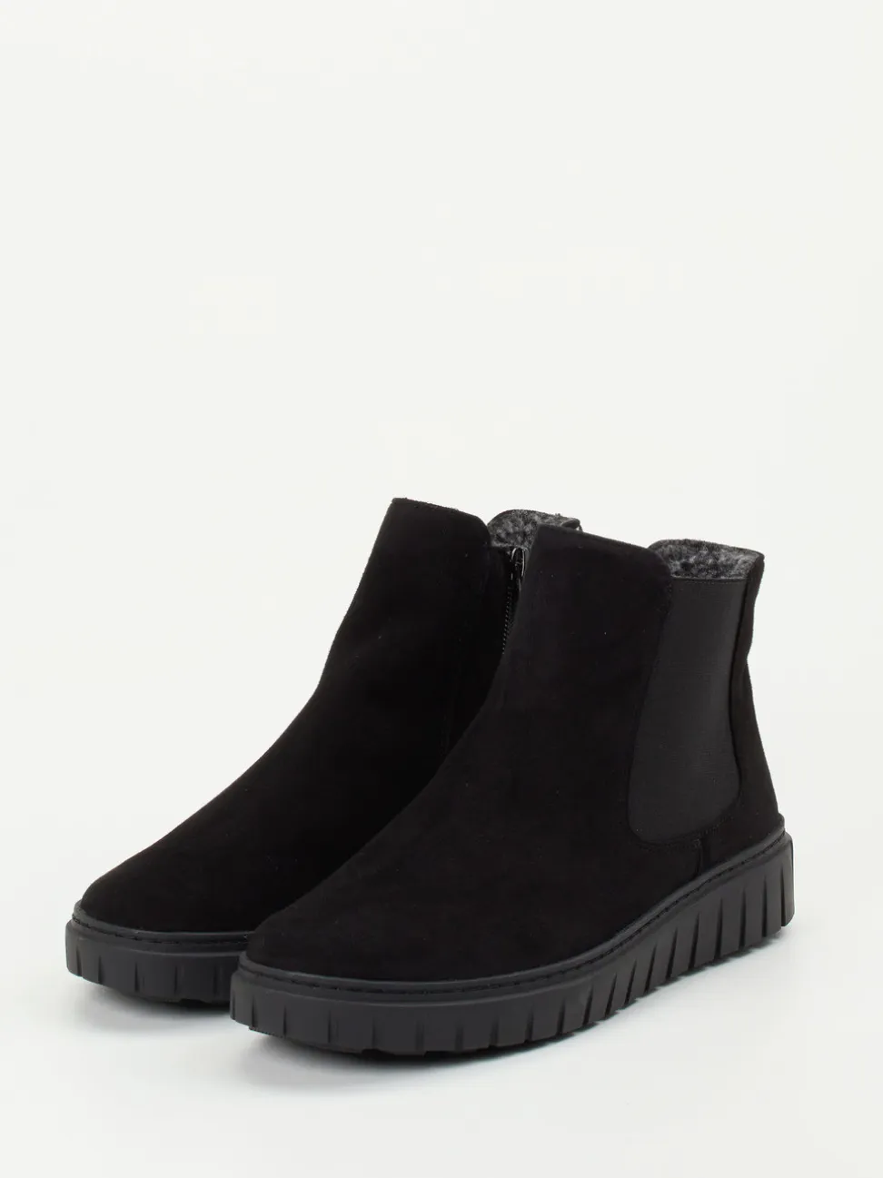 Semler – Chelsea-Stiefelette aus Veloursleder Schwarz