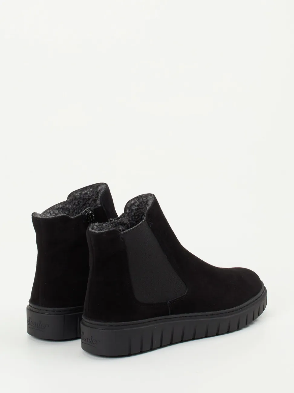 Semler – Chelsea-Stiefelette aus Veloursleder Schwarz