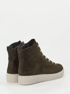 Semler – High-Top Sneaker aus Veloursleder grün