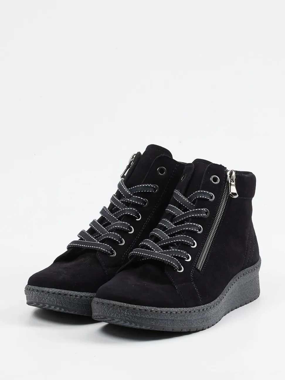 Semler – Keilsohlen-Boots aus Veloursleder Blau