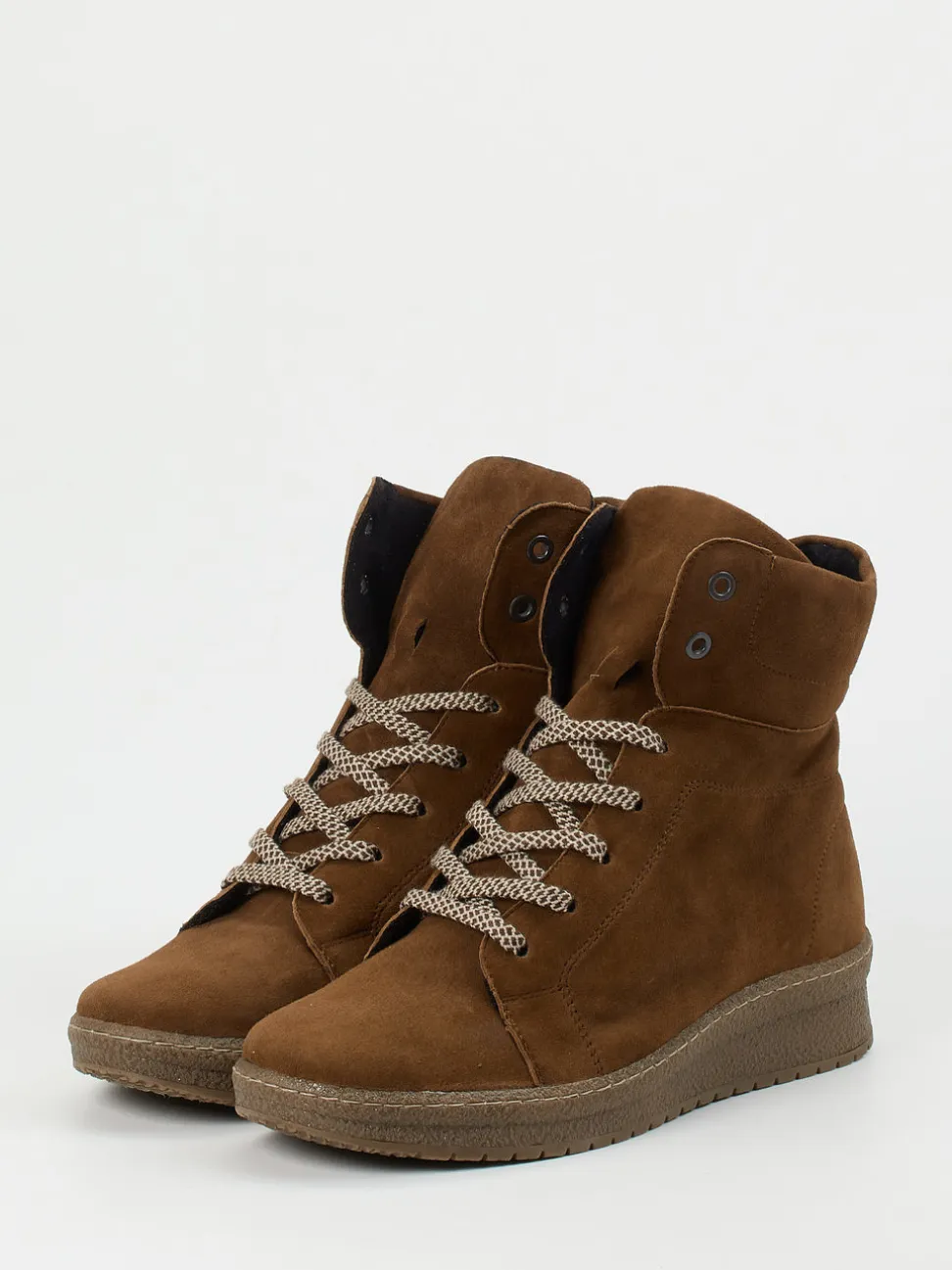 Semler – Keilstiefelette aus Veloursleder Braun