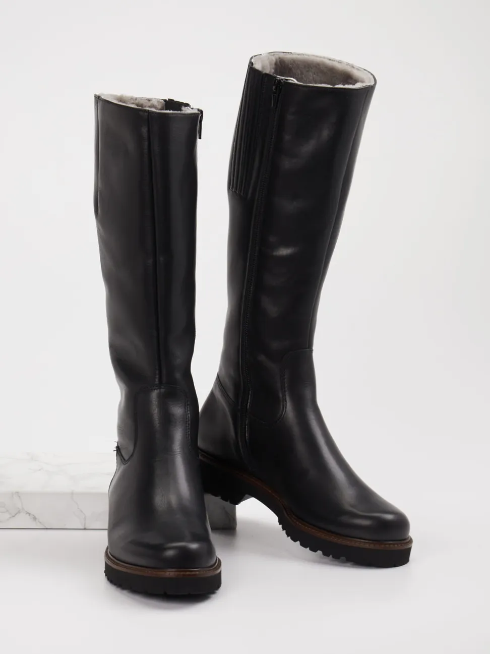 Semler – Kniehohe Stiefel aus Kalbleder schwarz