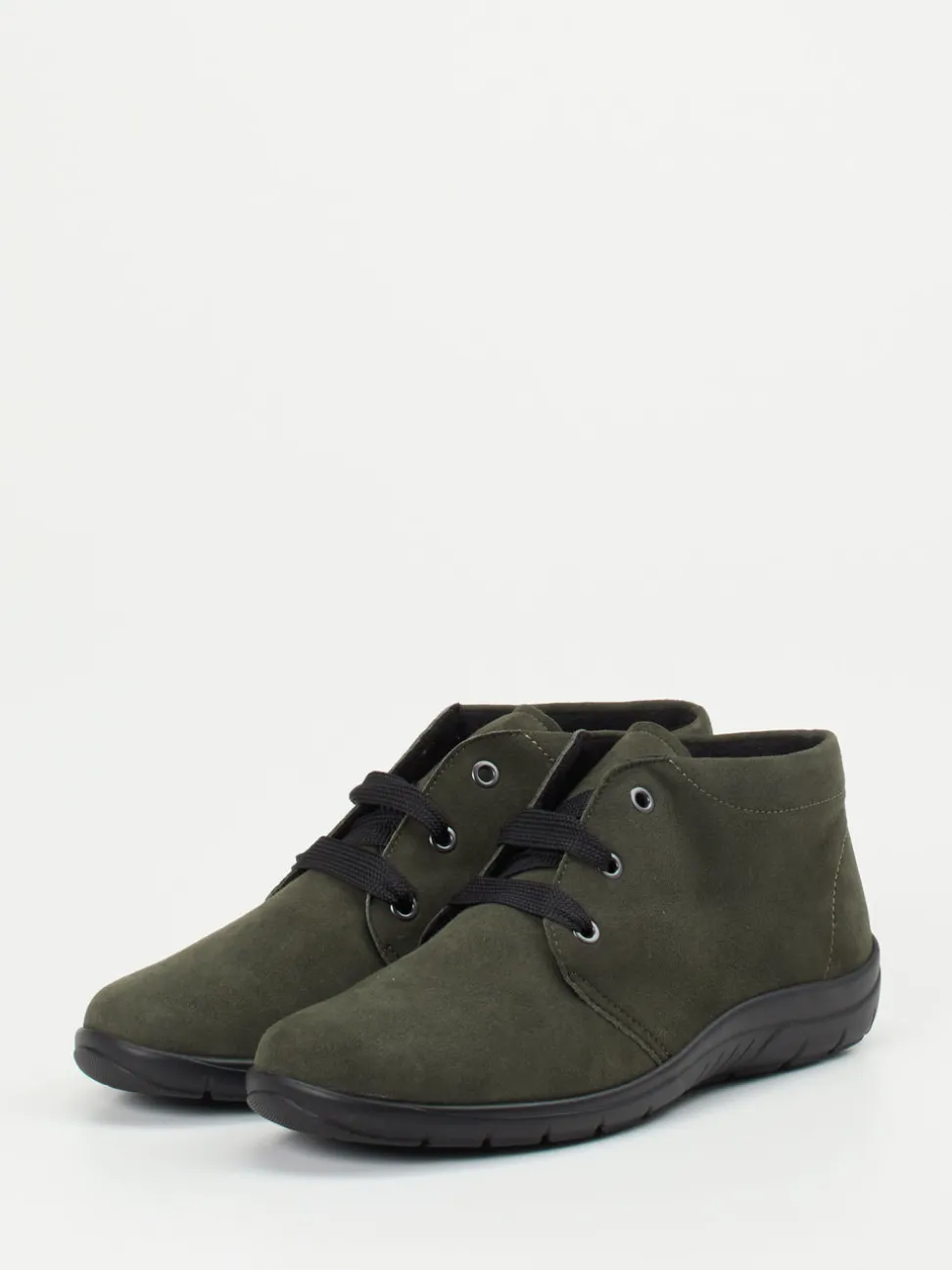 Semler – Komfort-Bootie aus Veloursleder olivgrün