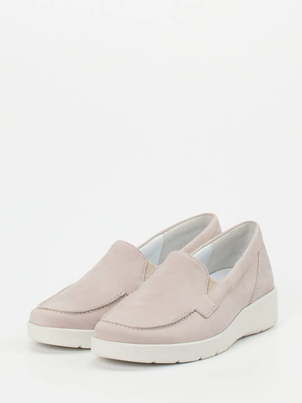 Semler – Komfort-Loafer aus Nubukleder Rosé-Beige