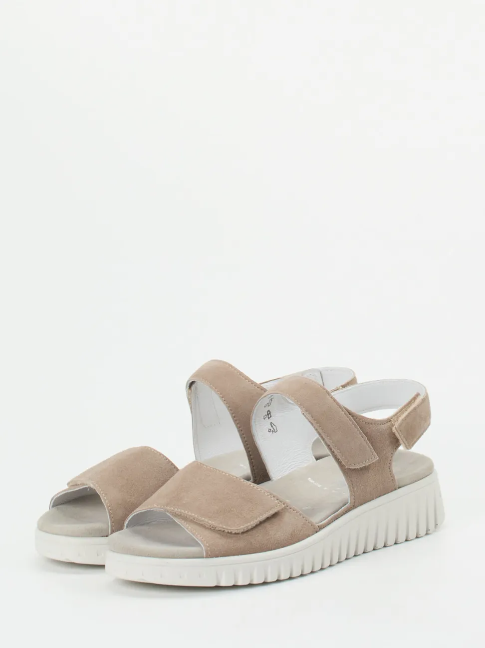 Semler – Komfortsandale aus Veloursleder beige