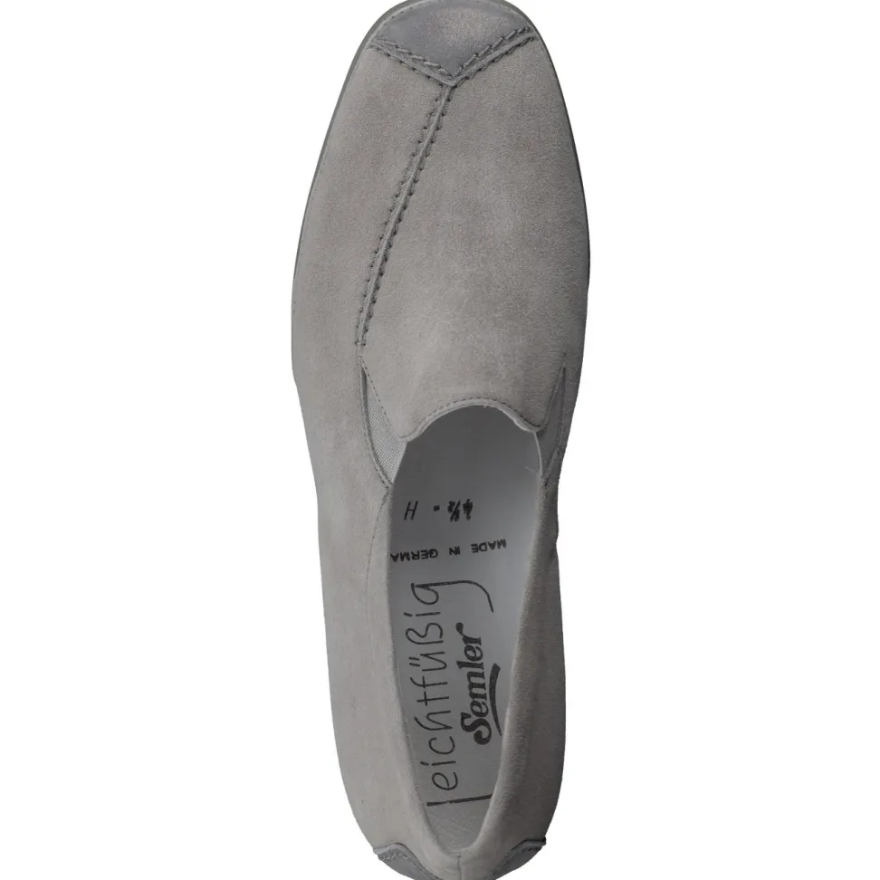 Semler – Komfort-Slipper aus Veloursleder Grau