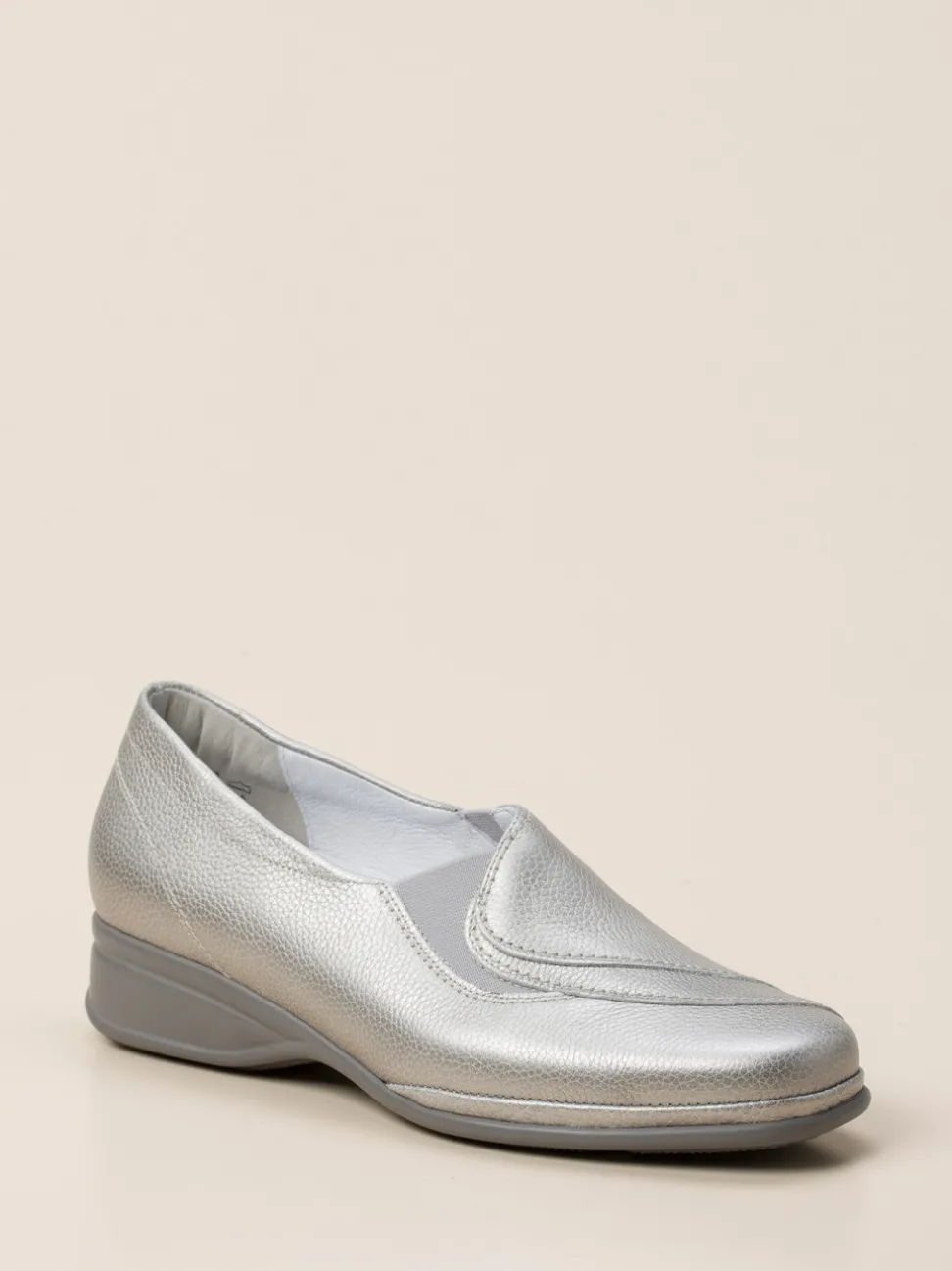 Semler – Komfort-Slipper aus Kalbleder silber