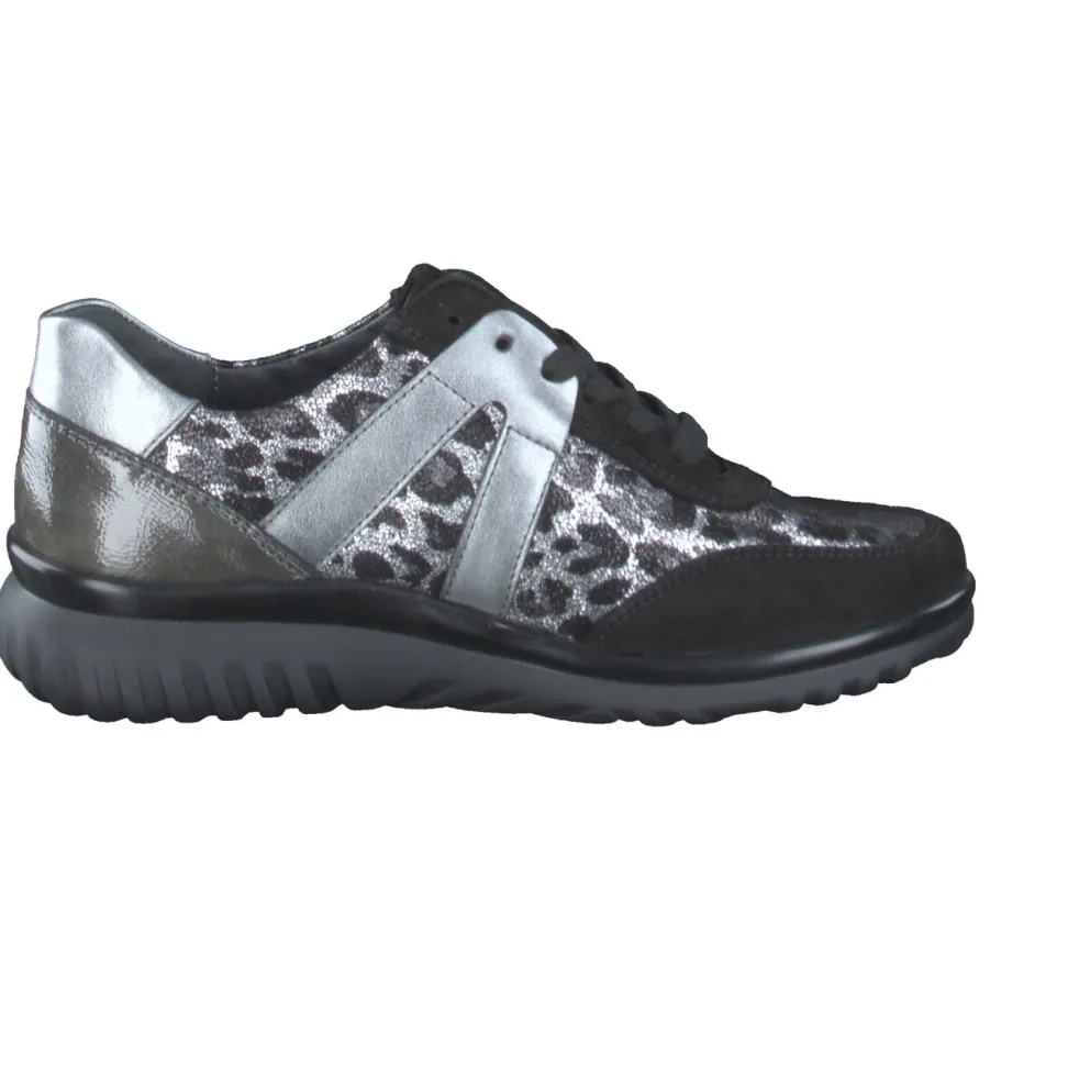 Semler – Komfort-Sneaker aus geprägtem Leder grau