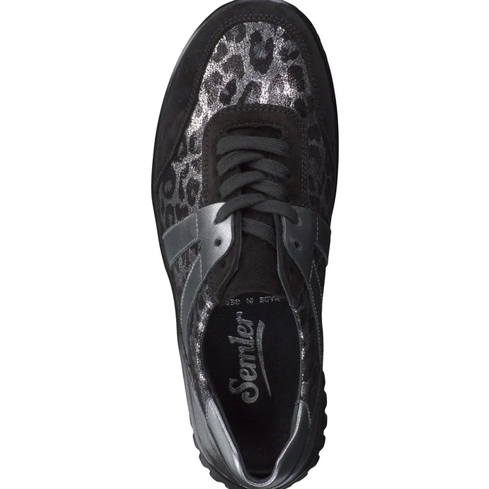 Semler – Komfort-Sneaker aus geprägtem Leder grau