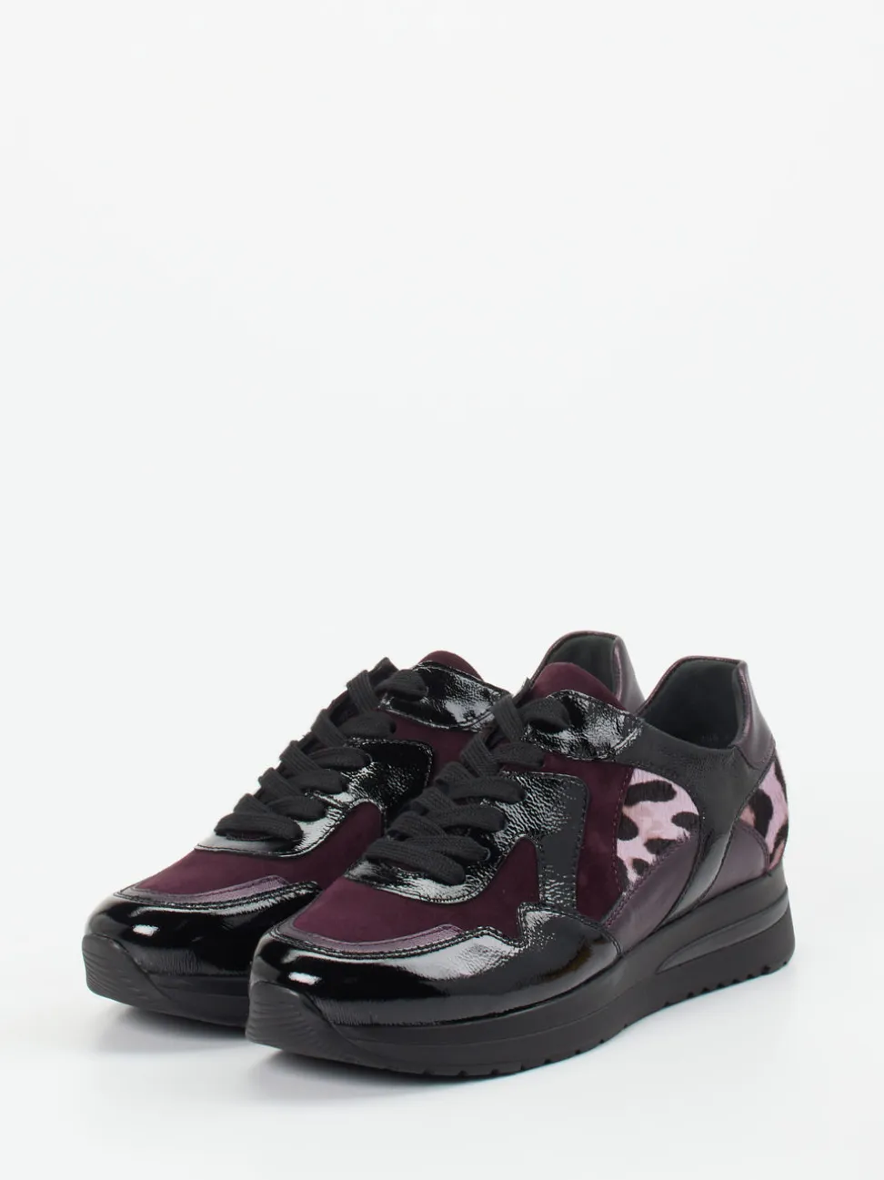 Semler – Komfort-Sneaker aus Lackleder in Brombeer
