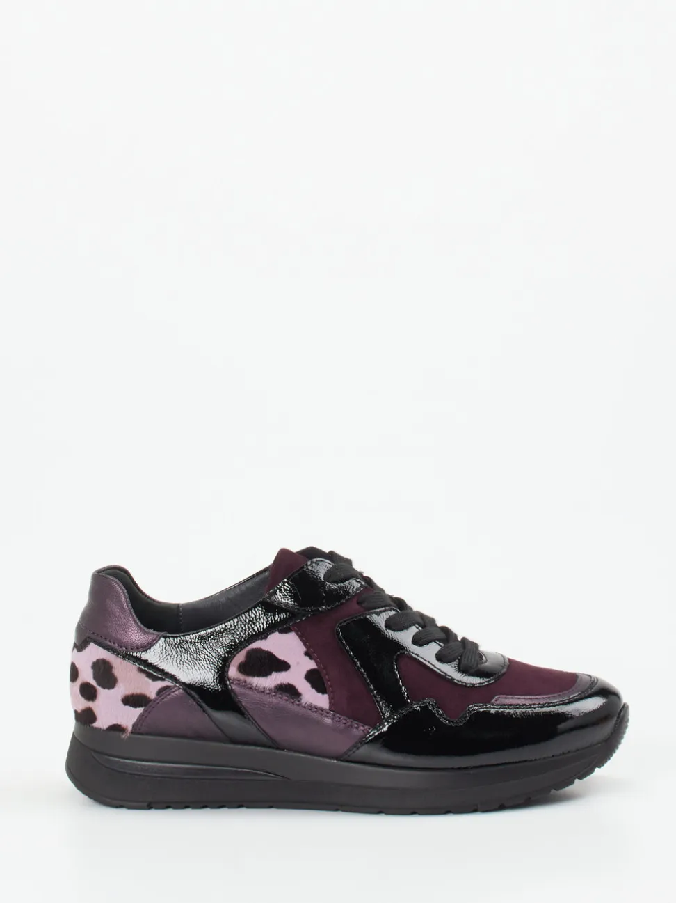 Semler – Komfort-Sneaker aus Lackleder in Brombeer