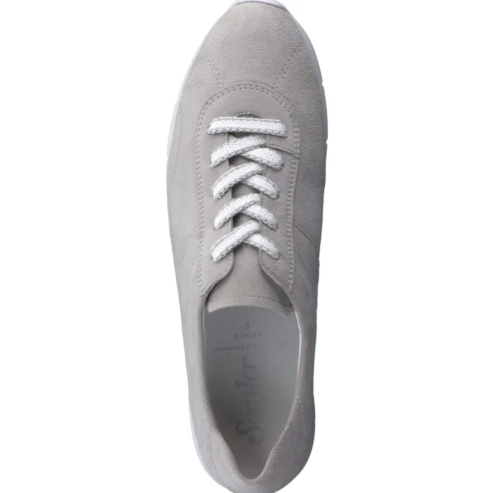 Semler – Komfort-Sneaker aus Veloursleder hellgrau