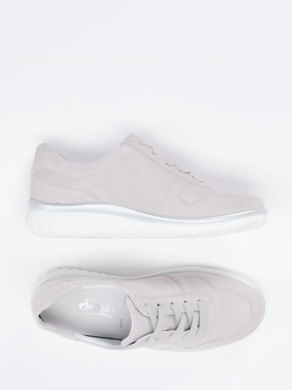 Semler – Komfort-Sneaker aus Veloursleder hellgrau