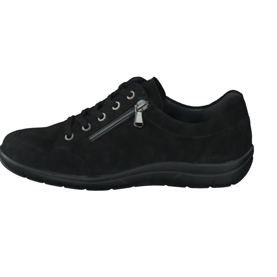 Semler – Komfort-Sneaker aus Veloursleder schwarz