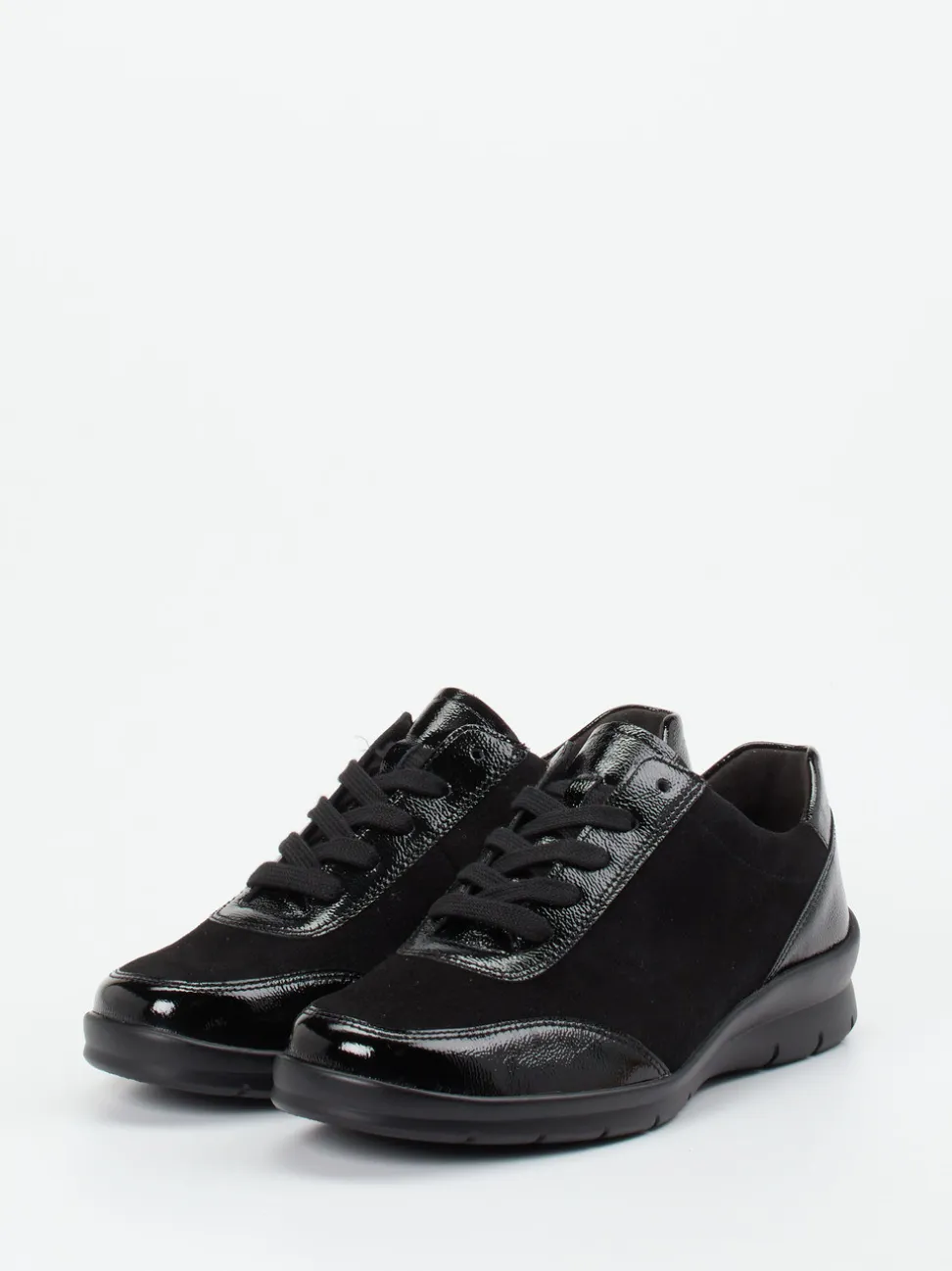 Semler – Komfort-Sneaker aus Veloursleder schwarz