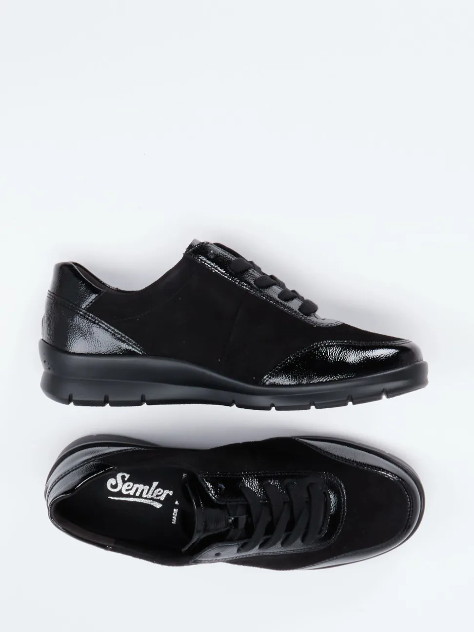 Semler – Komfort-Sneaker aus Veloursleder schwarz