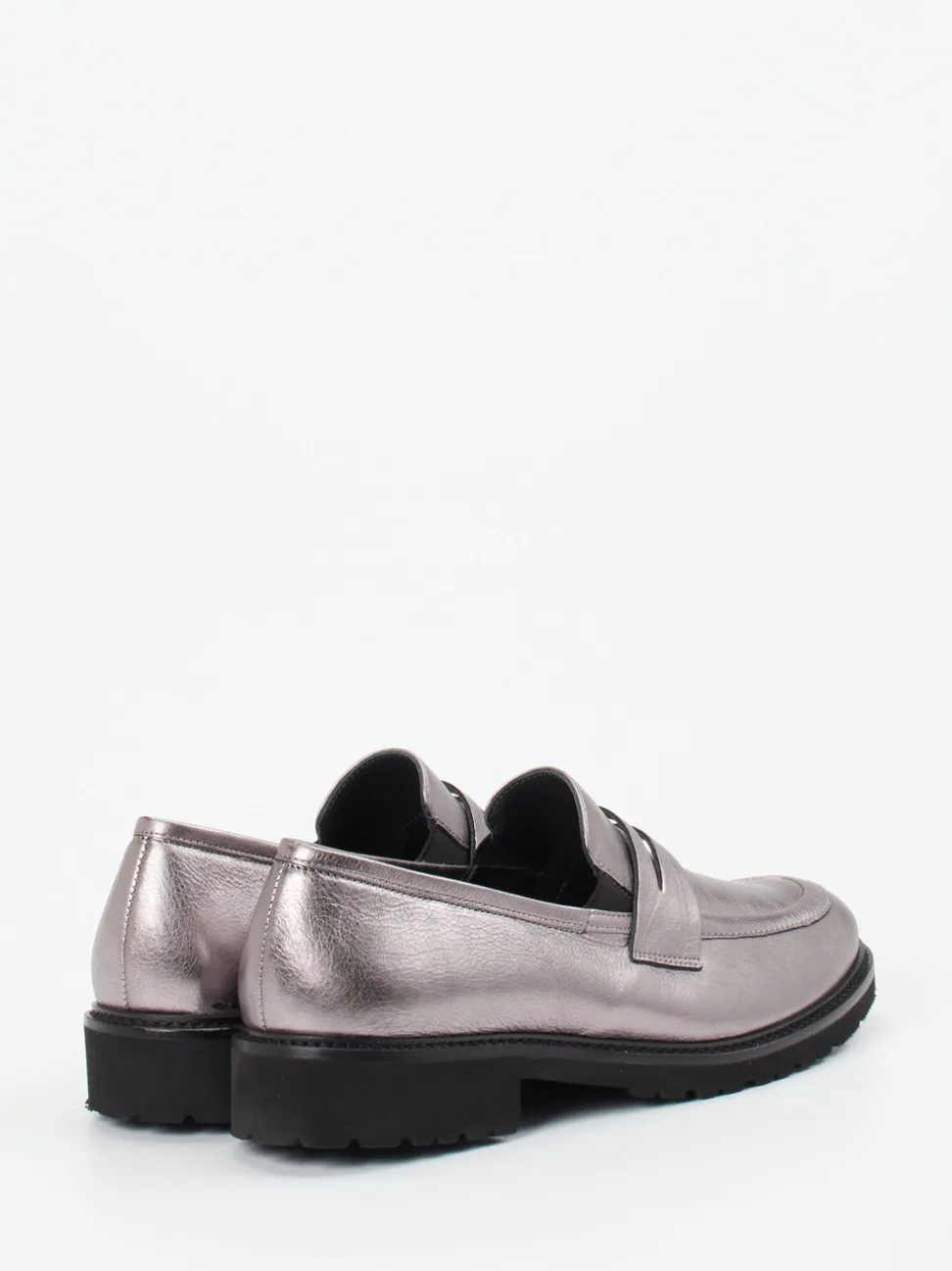 Semler – Loafer aus Metallicleder silberfarben
