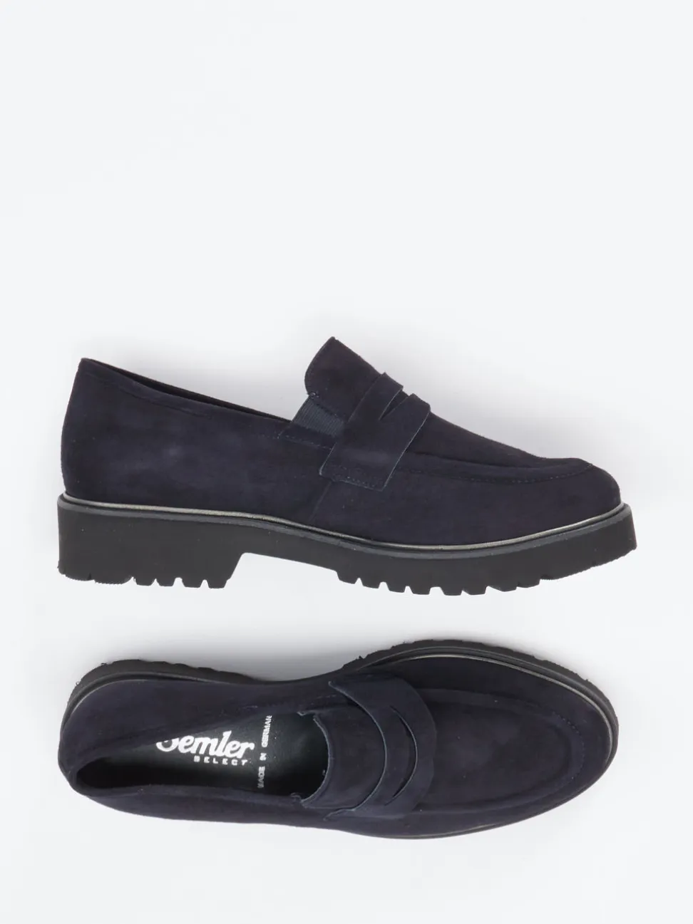 Semler – Loafer aus Veloursleder Dunkelblau