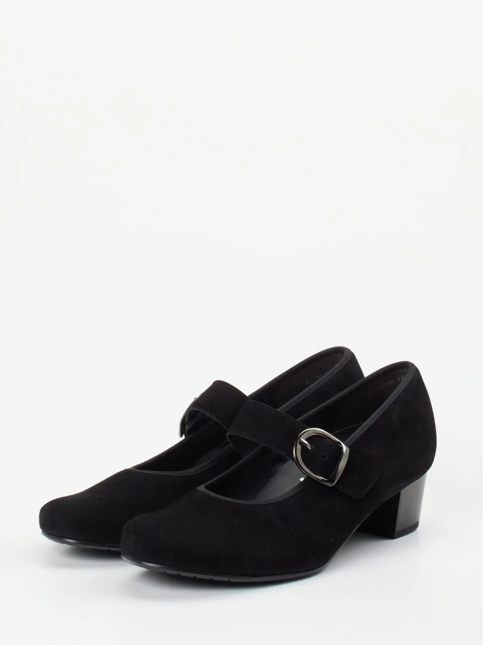 Semler – Mary Jane Pumps aus Veloursleder schwarz