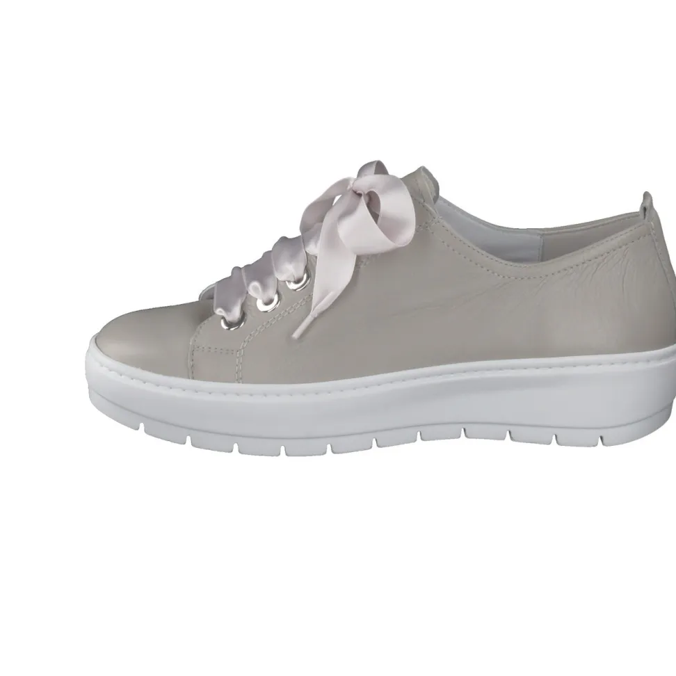 Semler – Plateau-Sneaker aus Kalbleder Hellgrau