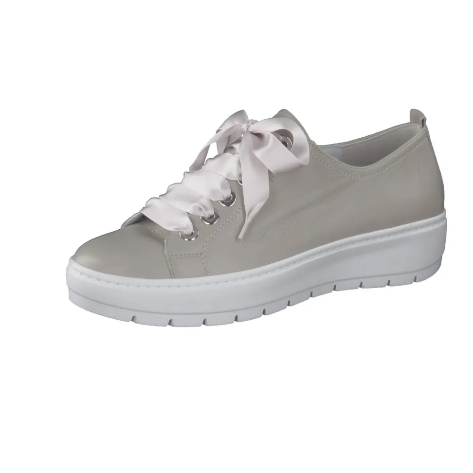 Semler – Plateau-Sneaker aus Kalbleder Hellgrau