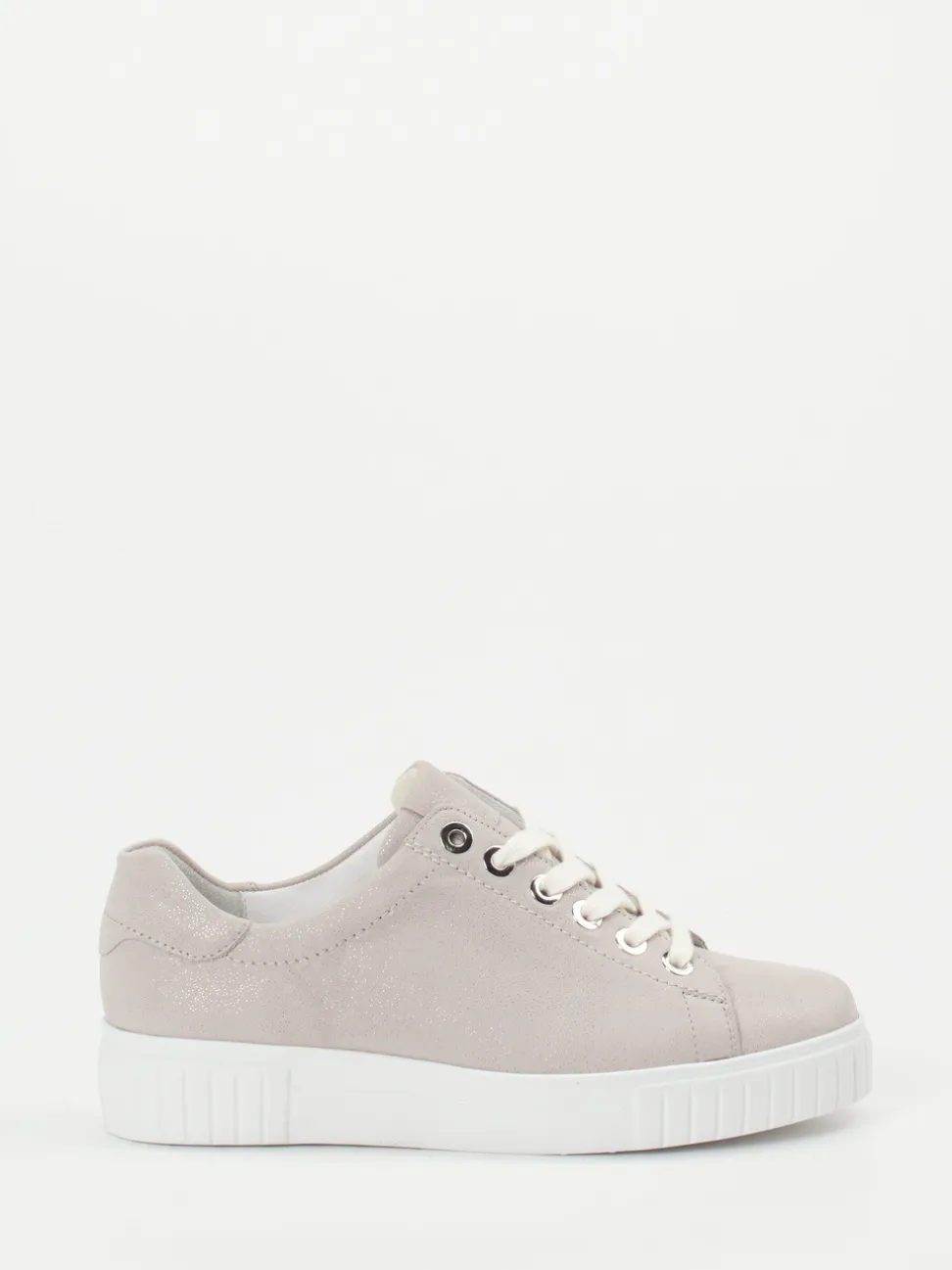 Semler – Plateau-Sneaker aus Metallicleder in Grau