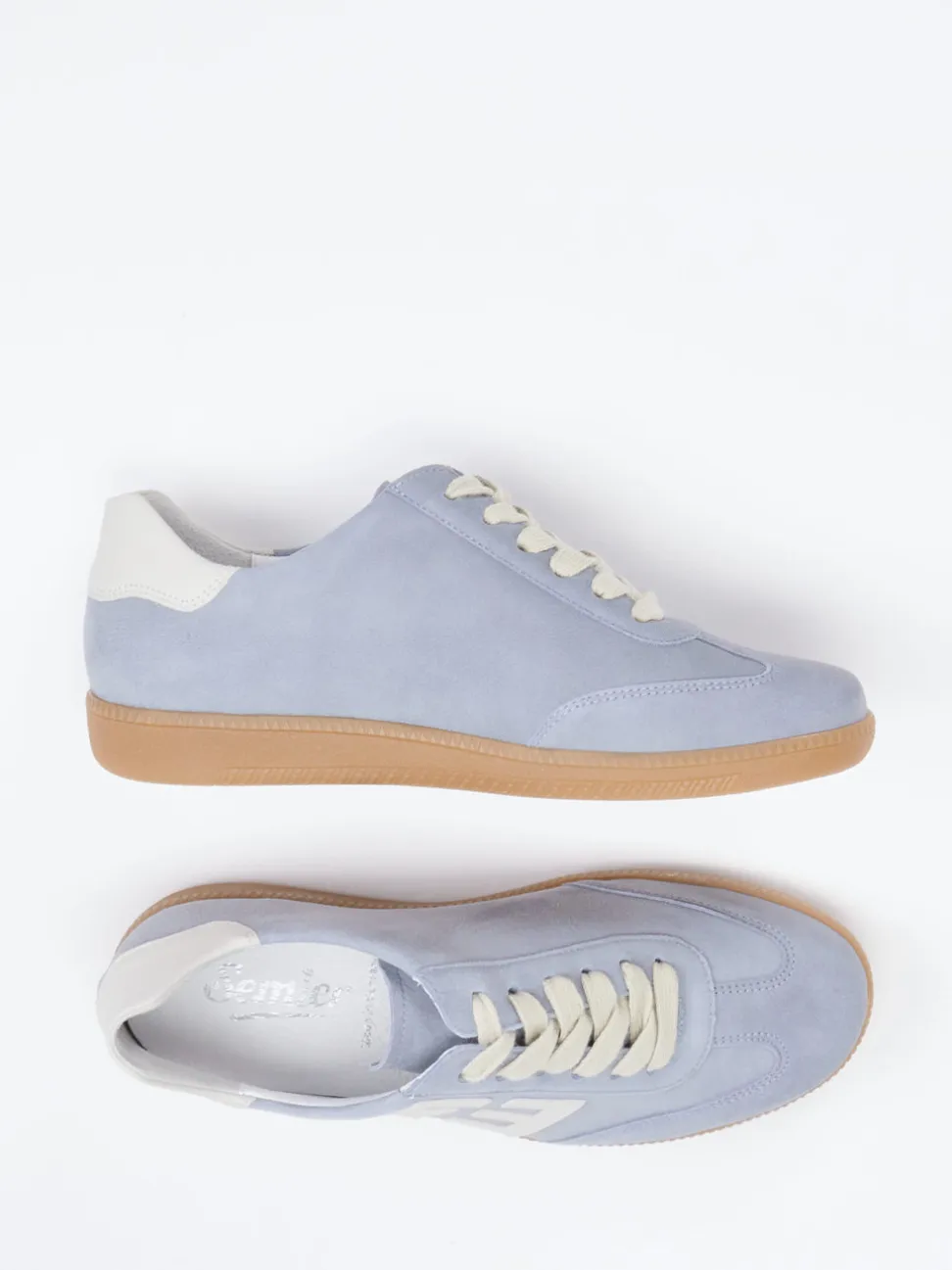 Semler – Retro-Sneaker aus Veloursleder Pastellblau