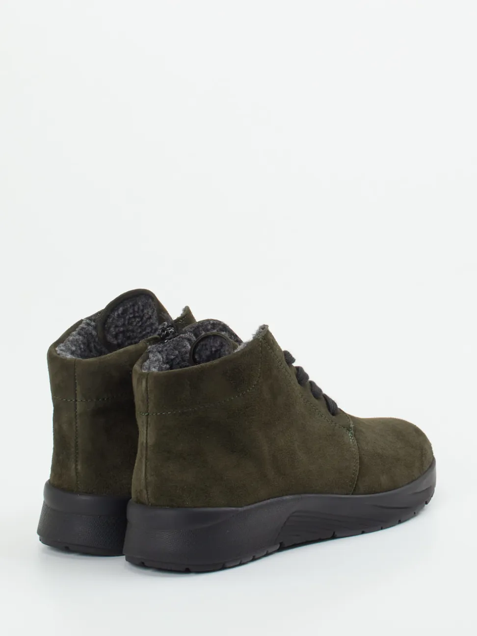 Semler – Schnürboots aus Veloursleder olivgrün
