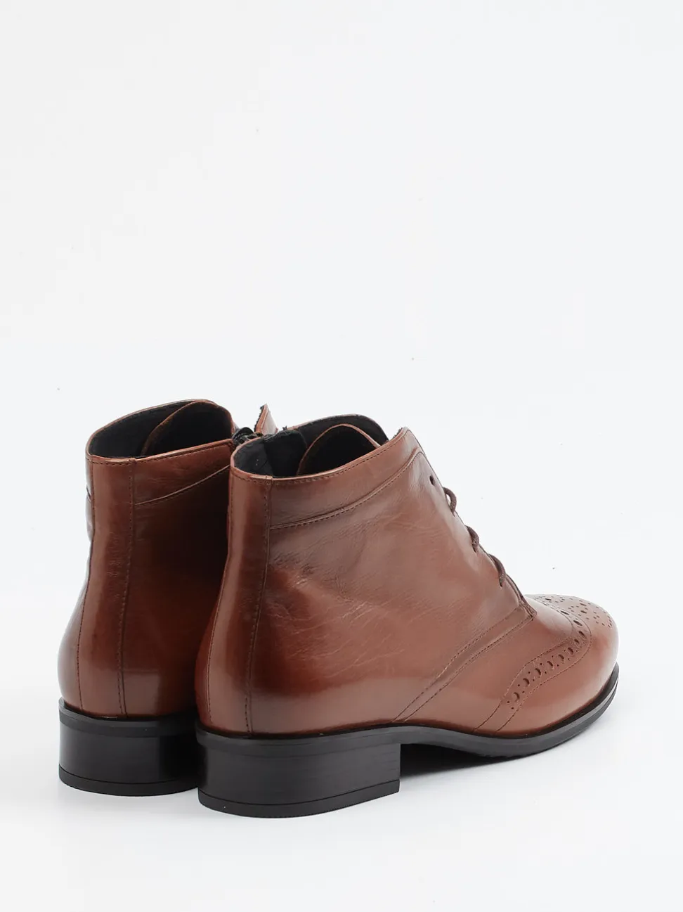 Semler – Schnürstiefelette aus Kalbleder mittelbraun