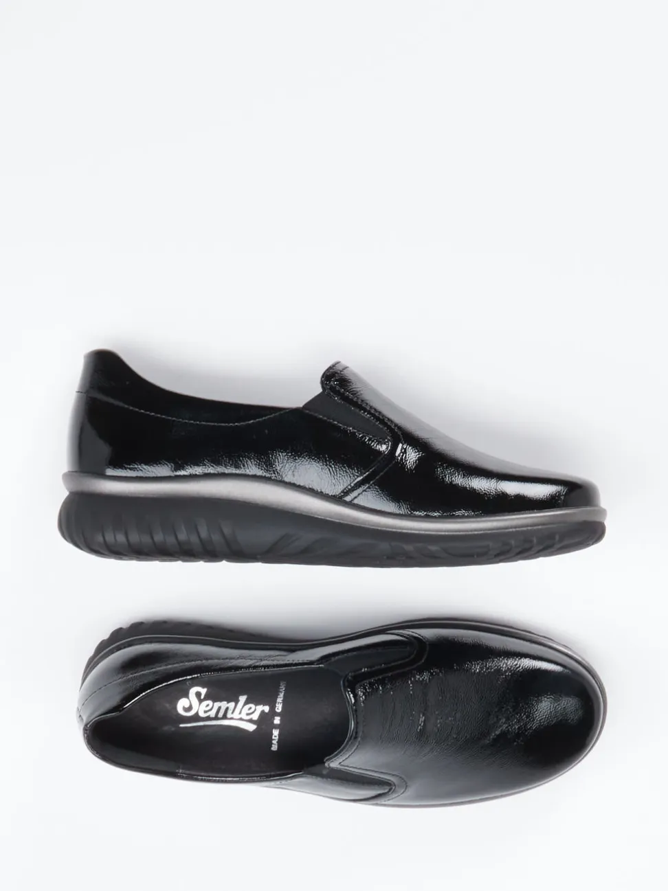 Semler – Slipper aus Lackleder Schwarz