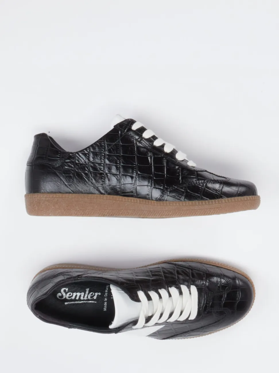 Semler – Sneaker aus Reptilleder in Schwarz
