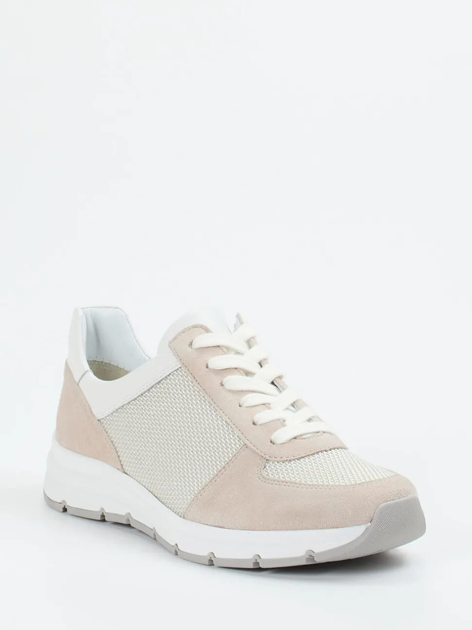 Semler – Sneaker aus Veloursleder und Mesh beige