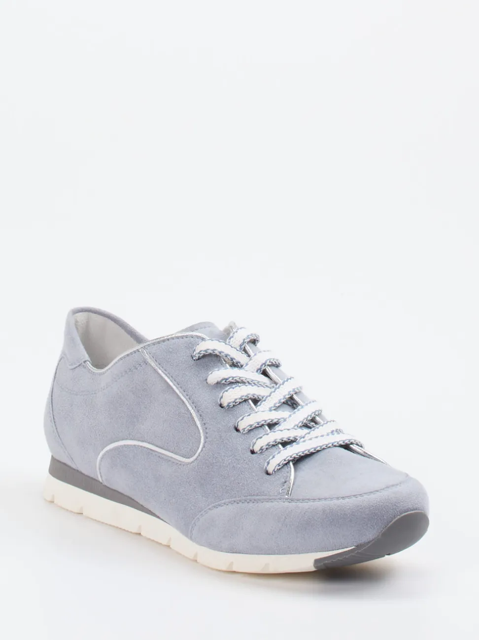 Semler – Sneaker aus Veloursleder in Rauchblau