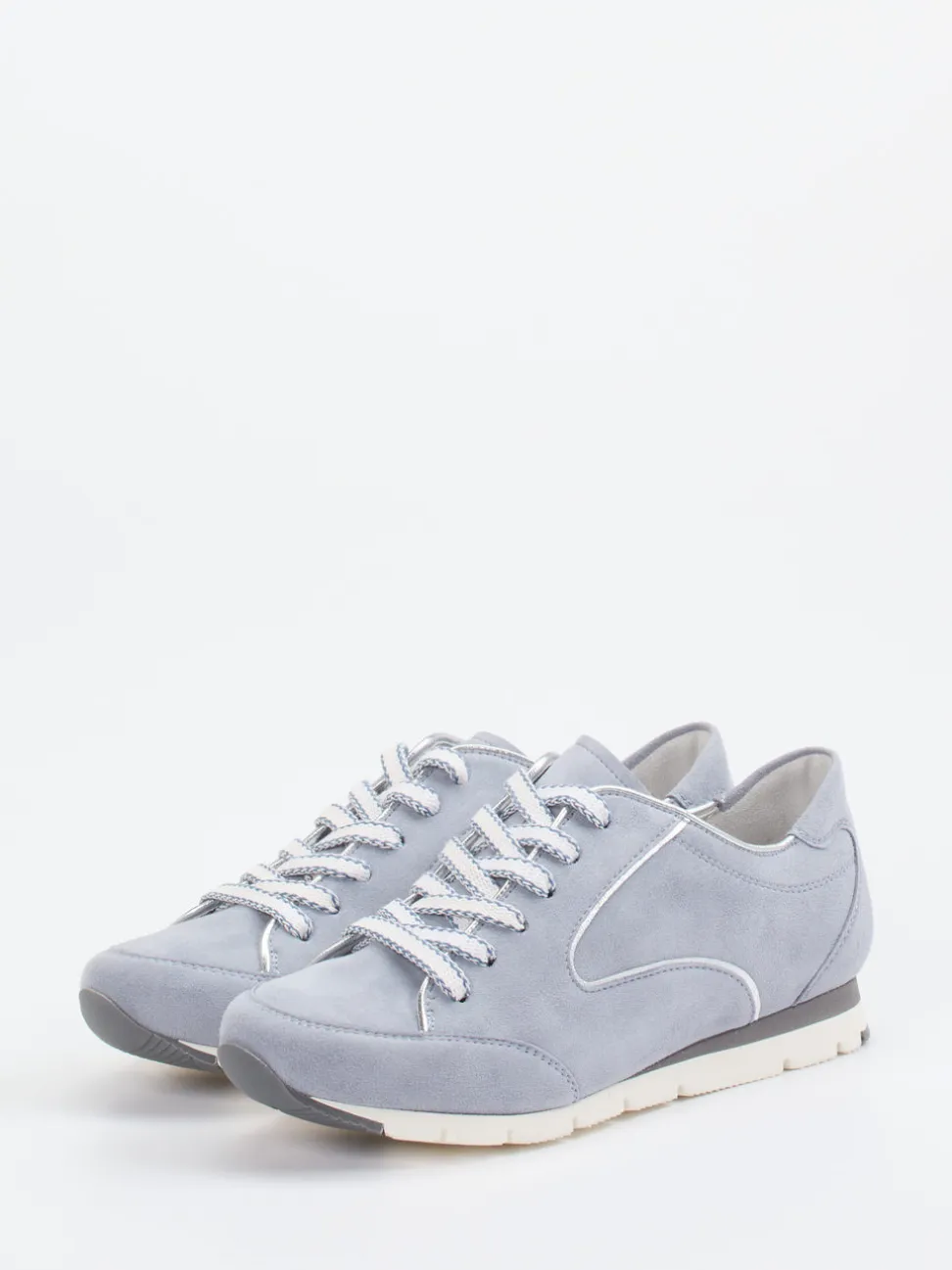 Semler – Sneaker aus Veloursleder in Rauchblau
